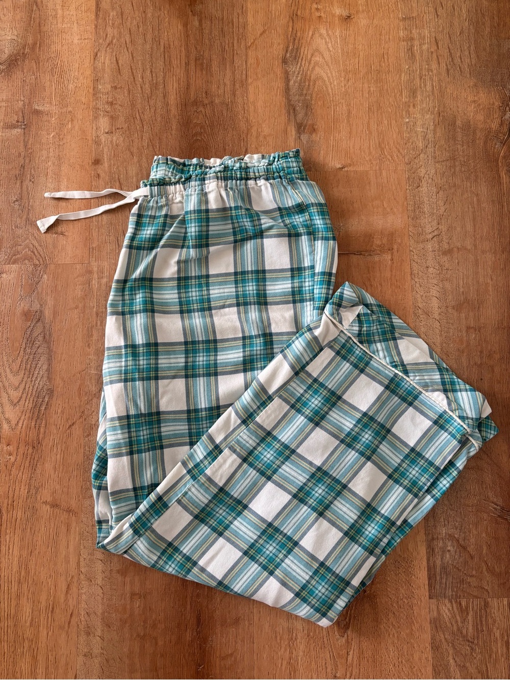 Eddie Bauer Teal and White Plaid Sleepwear Bottoms